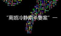 “离婚冷静期杀妻案”一审宣判：被告人被判死刑