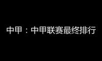 中甲：中甲联赛最终排行榜 东亚夺冠 东进八喜降级