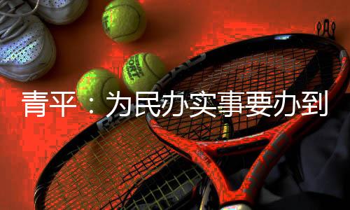 青平从最突出的为民问题抓起